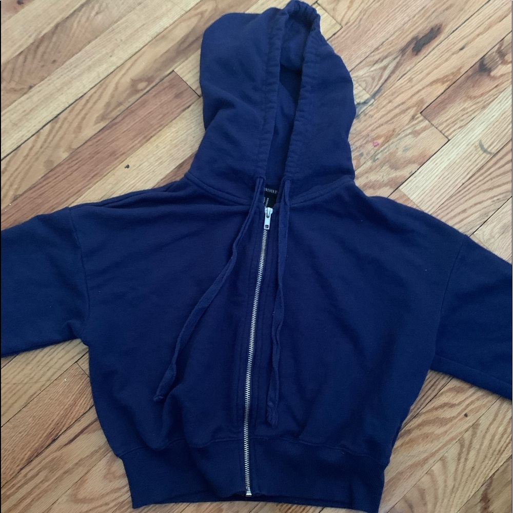 M Navy Blue Crop Top hoodie